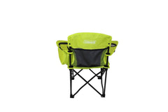 Fyrefly Green Kids Chair, Glow in the Dark, Padded Back Rest, Foldable, Locking Frame, Insulated Arm Cooler, Mesh Drink Holder, Storage Pocket, Compact Quad Design, 600D Polyester, Carry Bag with Shoulder Strap