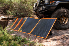 160W Folding Solar Blanket (A-Grade with ETFE Coating, Built in Stand, IP65 Waterproof & Carry Bag) for Off-Grid Living, Camping, 4WD & Caravan Adventures