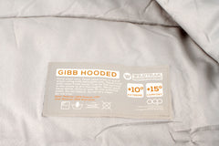 Gibb Hooded Sleeping Bag, 10-15°C, Breathable Lining, Auto Locking Zip, Sewn-through Construction, Sewn in Pocket, Hanging Loop (70 x 215cm)
