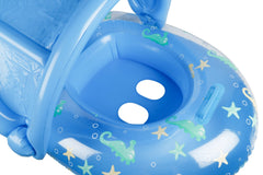Inflatable Sealife Baby Float with Canopy Blue 90x76cm - Age 1-2yrs