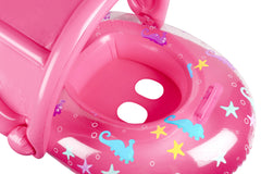 Inflatable Sealife Baby Float with Canopy Pink 90x76cm - Age 1-2yrs