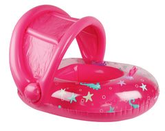 Inflatable Sealife Baby Float with Canopy Pink 90x76cm - Age 1-2yrs
