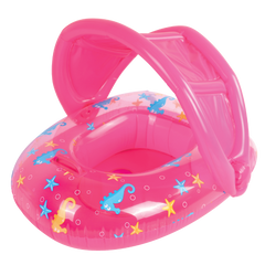 Inflatable Sealife Baby Float with Canopy Pink 90x76cm - Age 1-2yrs