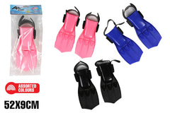 Adjustable Kids Swimming Fins 52x9cm - Pink, Blue or Black