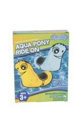 Inflatable Ride-on Aqua Pony with Stabiliser Yellow or Blue - Age 3+ (88x56x28cm)
