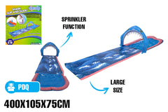 Shark Slip and Slide Water Game 4m, Sprays Water, Connects to Hose Ages 5-14yrs