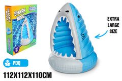 Extra Large Inflatable Shark Mouth Swim Ring 112cm Age6+
