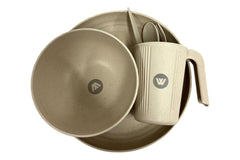 6pc 1 Person Wheat Straw Dinner Set - Beige or Blue