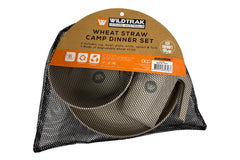 6pc 1 Person Wheat Straw Dinner Set - Beige or Blue