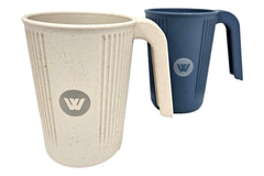 Wheat Straw Cup with Handle 350ml - Beige or Blue