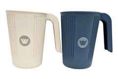 Wheat Straw Cup with Handle 350ml - Beige or Blue
