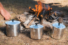 3 Piece Aluminium Billy Can Set with Handles