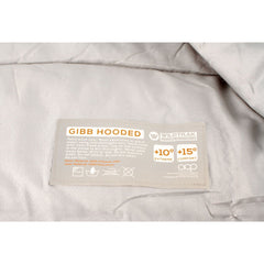 Gibb Hooded Sleeping Bag, 10-15°C, Breathable Lining, Auto Locking Zip, Sewn-through Construction, Sewn in Pocket, Hanging Loop (70 x 215cm)