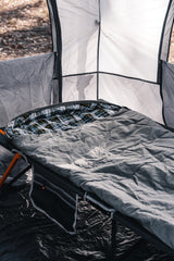 Frankland Jumbo Hooded Sleeping Bag, -2 to -7°C, Flannel Inner, Cotton Canvas Outer Shell, Auto Lock Zips, Sewn-through Contruction, Sewn-in Storage Pocket, Storage Bag, Hanging Loops, 90x230cm