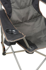 Varley Camp Chair with High-tensile Steel Frame, Cushioned Back Rest, Drink Holder, Weight Rated 136kg, Headrest Storage Pocket , Carry Bag with Shoulder Strap