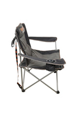 Varley Camp Chair with High-tensile Steel Frame, Cushioned Back Rest, Drink Holder, Weight Rated 136kg, Headrest Storage Pocket , Carry Bag with Shoulder Strap