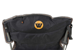 Varley Camp Chair with High-tensile Steel Frame, Cushioned Back Rest, Drink Holder, Weight Rated 136kg, Headrest Storage Pocket , Carry Bag with Shoulder Strap