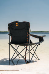 Varley Camp Chair with High-tensile Steel Frame, Cushioned Back Rest, Drink Holder, Weight Rated 136kg, Headrest Storage Pocket , Carry Bag with Shoulder Strap