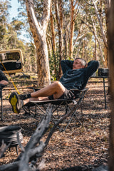 Hamelin Reclining Camp Chair Lounger, 150kg Weight Capacity, Durable Contruction, 100% Ripstop Polyester