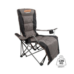 Hamelin Reclining Camp Chair Lounger, 150kg Weight Capacity, Durable Contruction, 100% Ripstop Polyester