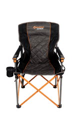 Nannup Deluxe Foldable Camp Chair, Cushioned Adjustable Lumbar Support, Wine Glass Holder, Media Storage Pocket, Zippered Storage Pocket for Carry Bag with Shoulder Strap, Weight Rated 200kg Camping and Events