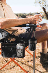 Nannup Deluxe Foldable Camp Chair, Cushioned Adjustable Lumbar Support, Wine Glass Holder, Media Storage Pocket, Zippered Storage Pocket for Carry Bag with Shoulder Strap, Weight Rated 200kg Camping and Events