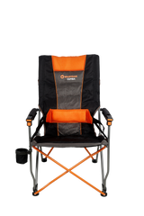 Yamba Solid Arm Camp Chair with Lumbar Support, Wine Glass Holder, Carry Bag with Shoulder Strap, Weight Rated 200kg Camping and Events