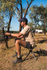 Ayr Folding Camp Stool, Compact, Lightweight, Fishing and Camp Chair, Weight Rated 120kg, Carry Bag with Shoulder Strap