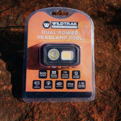 Wildtrak Rechargeable Dual Power Headlamp with Elastic Band 500L