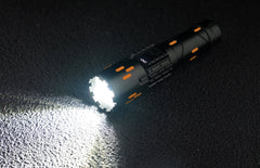 Flashlight, Rechargeable, 5 Light Modes, Built-in Powerbank with USB-C Charge Lead, Glow in the Dark, Water & Dust Resistant includes Carry Bag