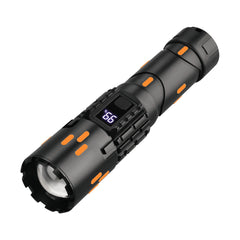 Flashlight, Rechargeable, 5 Light Modes, Built-in Powerbank with USB-C Charge Lead, Glow in the Dark, Water & Dust Resistant includes Carry Bag