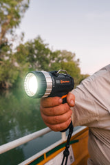 Handheld CROCHUNTER Spotlight, 1400L, 825M Reach, Variable Beam, LED, Rechargeable Camping Fishing Outdoor