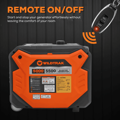 GT5500E i-A Pro Silent Inverter Generator | 5.5 KW |5500w Portable Power Station with Remote Start, One-Push Start/Stop & Recoil Start | Heavy-Duty Backup Generator for Camping & Home Use