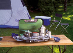 Eventemp 3 Burner Stove with Griddle, Even-Temp™ Stainless Steel Burners, PerfectFlow™ Technology, Built in Wind Guards