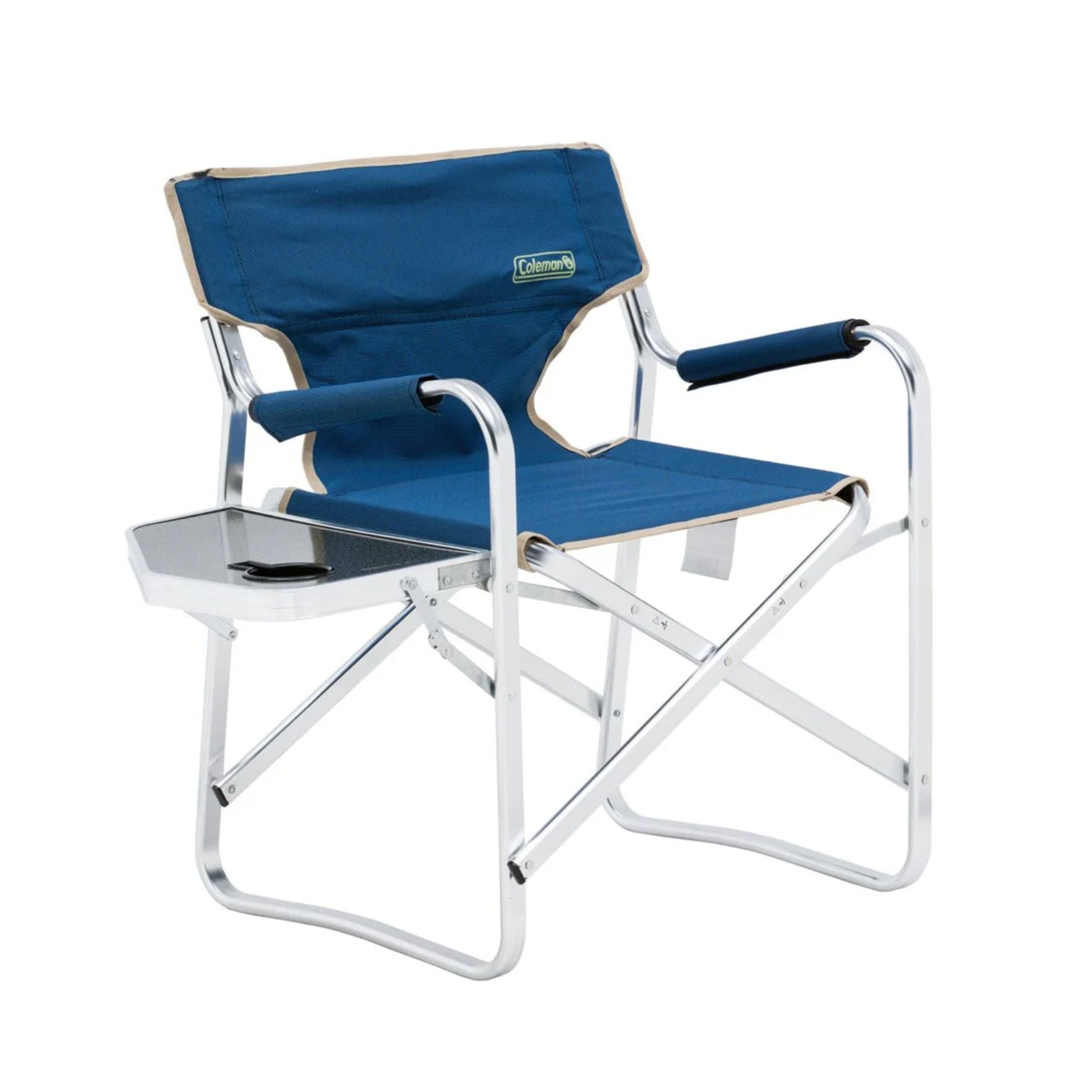 Coleman Flat Fold Directors Plus Camping Chair with Side Table