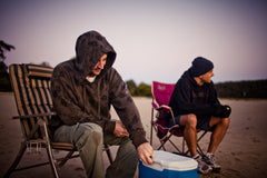 Classic 5 Position Reclining Camp Chair with Padded Seat, Fold Flat, Head Rest, Drink Holder 130kg