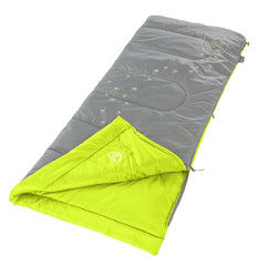 Fyrefly Green Kids Sleeping Bag, Comfort Cuff, ThermoTech® Insulation, Glow in the Dark, Interior pocket, Temp Rating: 7°C, Machine Washable, Max User Height 152cm, 167 x 66 cm