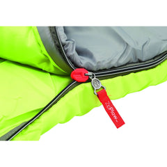 Fyrefly Green Kids Sleeping Bag, Comfort Cuff, ThermoTech® Insulation, Glow in the Dark, Interior pocket, Temp Rating: 7°C, Machine Washable, Max User Height 152cm, 167 x 66 cm