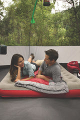 Double Quickbed Plus Air Mattress, Heavy Duty PVC , Soft Plush Rayon Flocked Top, Double Lock Valve, 188 x 137 x 20cm