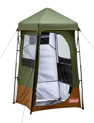 Instant Up Single Shower Ensuite Tent, Vented, Heavy Duty Floor, Storage Pockets, Silver Lined, Shower Hose Access Port