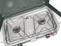 Cascade™ 222 2-Burner Camping Stove, 22000 BTUs, Portable, Easy to Clean, Improved Control, Wind Guards