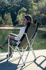 Swagger Aluminium Sling Chair, Durable, Lightweight, Ergonomic Armrests, Shoulder Strap, Carry Bag