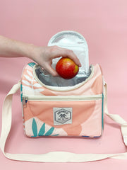 Blush Palm Lunch Cooler Companion, Removable Shoulder Strap, Zipped Storage Pocket
