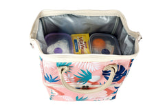 Blush Palm Premium Insulated Picnic Cooler Bag, Carry Handles, 2 Separate Compartments, Holds 24+ Cans