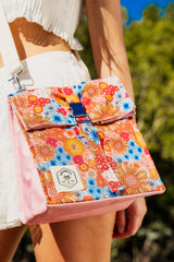 Retro Summer Insulated Lunch Bag, Removable Shoulder Strap, Metal Buckle