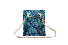 Peacock Paradise Insulated Lunch Bag, Removable Shoulder Strap, Metal Buckle