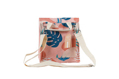 Blush Palm Insulated Lunch Bag, Removable Shoulder Strap, Metal Buckle
