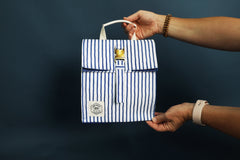 Mediterranean Insulated Lunch Bag, Removable Shoulder Strap, Metal Buckle