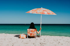 Retro Summer 1.6m Beach Umbrella with Carry Bag, Shoulder Strap