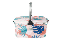 Blush Palm Insulated Market Cooler Bag, Aluminium Frame, Fully Zipped, Collapsible